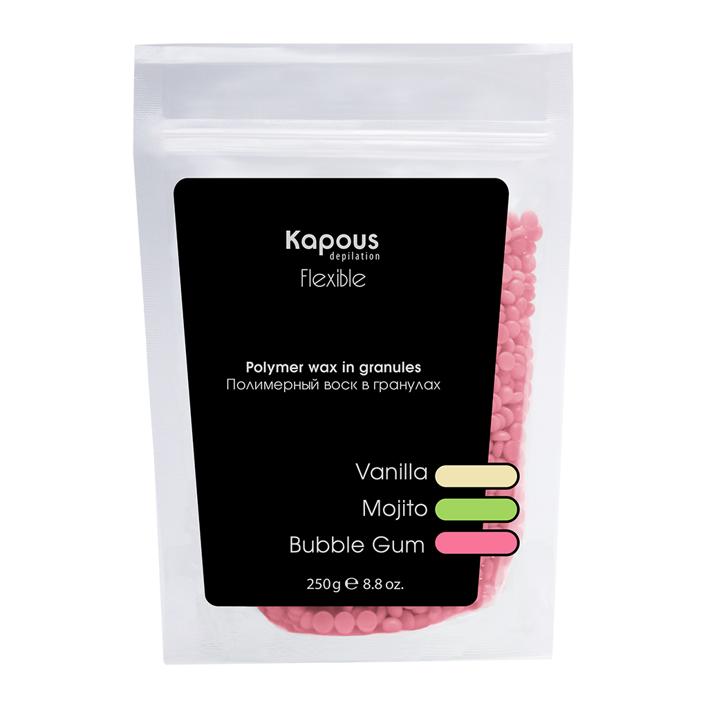 Полимерный воск в гранулах Flexible с ароматом Бабл Гам 250г Kapous