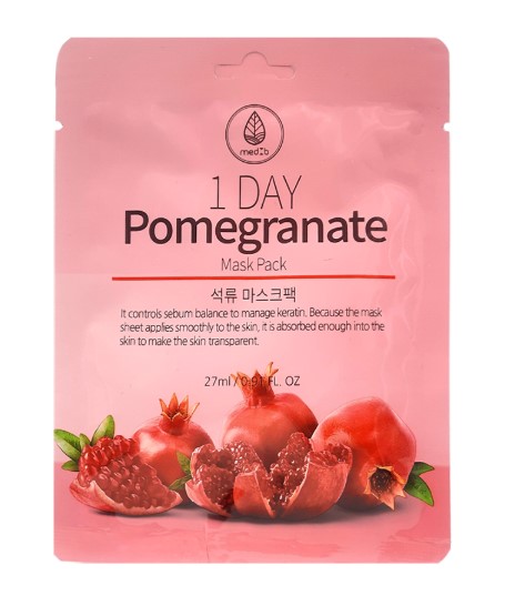 Маска тканевая с экстрактом граната / Med B 1 Day Pomegranate Mask Pack 27 мл