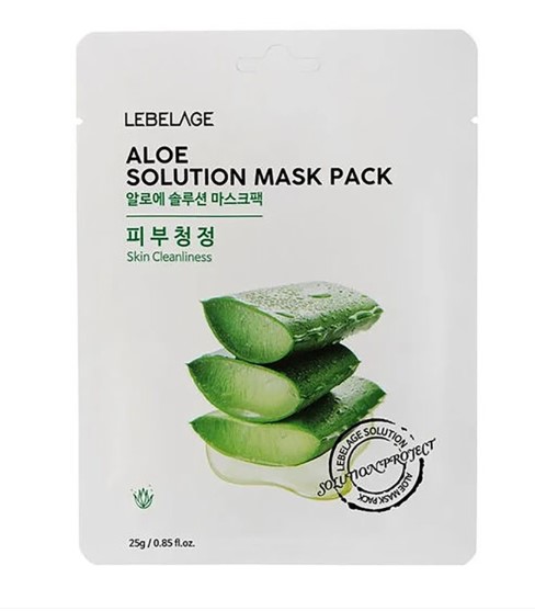 Маска тканевая для лица Алоэ / Lebelage Aloe Solution Mask Pack 25 гр
