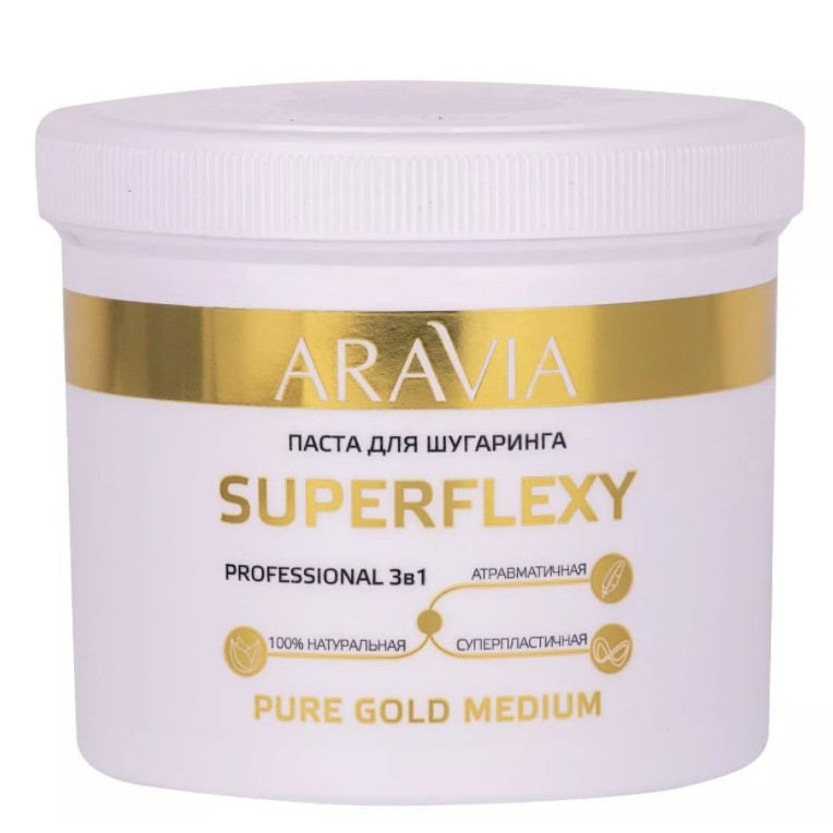 Паста для шугаринга SUPERFLEXY PURE GOLD, 750 г ARAVIA Professional