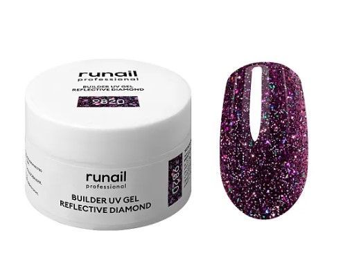 Моделирующий УФ-гель светоотражающий BUILDER UV GEL REFLECTIVE DIAMOND, 15г №9820 ЧЗ